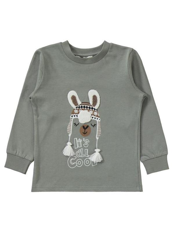 Civil Girls Lama Nakışlı 2-5 Yaş Pijama Takımı - Bej5-6 Yaş - Image 1