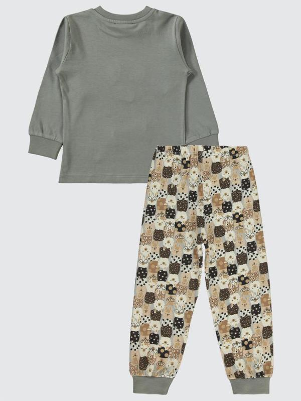 Civil Girls Lama Nakışlı 2-5 Yaş Pijama Takımı - Bej3-4 Yaş - Image 1