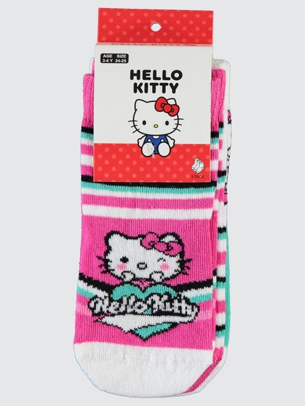 Hello Kitty 3'lü 2-12 Yaş Kız Soket Çorap - Standart3-4 Yaş - Image 1