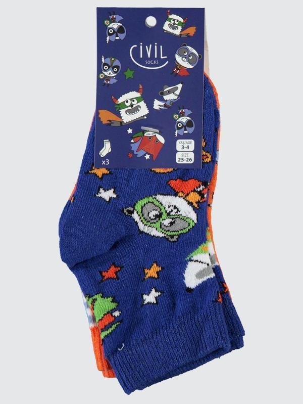 Civil Socks Bang 3'lü 2-12 Yaş Erkek Soket Çorap - Standart7-8 Yaş - Image 1
