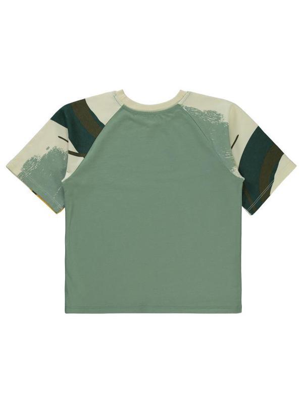 Civil Boys Serbest Fırça Baskılı Reglan Kol 6-9 Yaş Tişört - Haki9-10 Yaş - Image 1