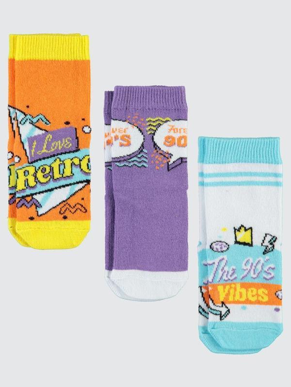 Civil Girls Retro 3'lü 3-11 Yaş Kız Soket Çorap - Standart6-7 Yaş - Image 1