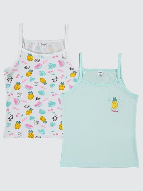 Civil Girls Pineapple 2-10 Yaş 2'li Atlet Set - Standart4-5 Yaş - Image 1
