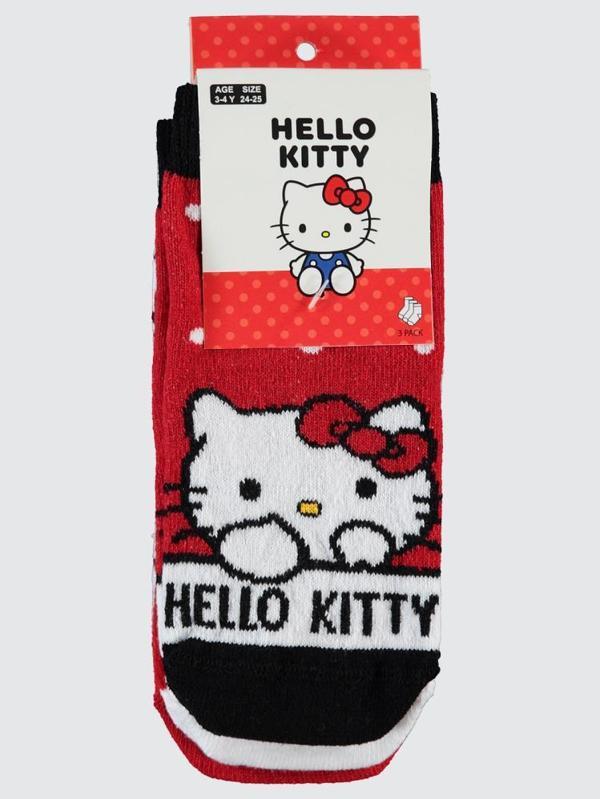 Hello Kitty 3'lü 2-12 Yaş Kız Soket Çorap - Standart11-12 Yaş - Image 1