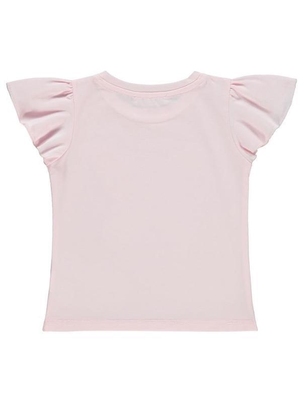 Civil Girls Kelebek Nakışlı  2-5 Yaş Tişört - Pembe4-5 Yaş - Image 1