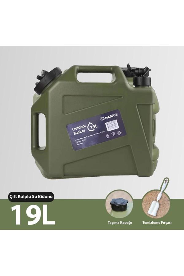 Madfox Galon Air Pe Musluklu Su Bidonu 24 Litre Green - Image 1