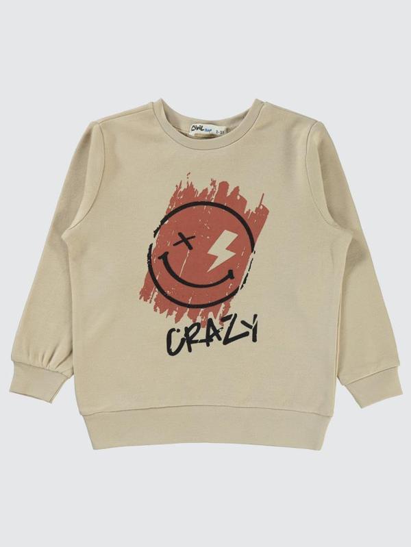 Civil Boys Crazy Baskılı 2-5 Yaş Sweatshirt - Bej2-3 Yaş - Image 1