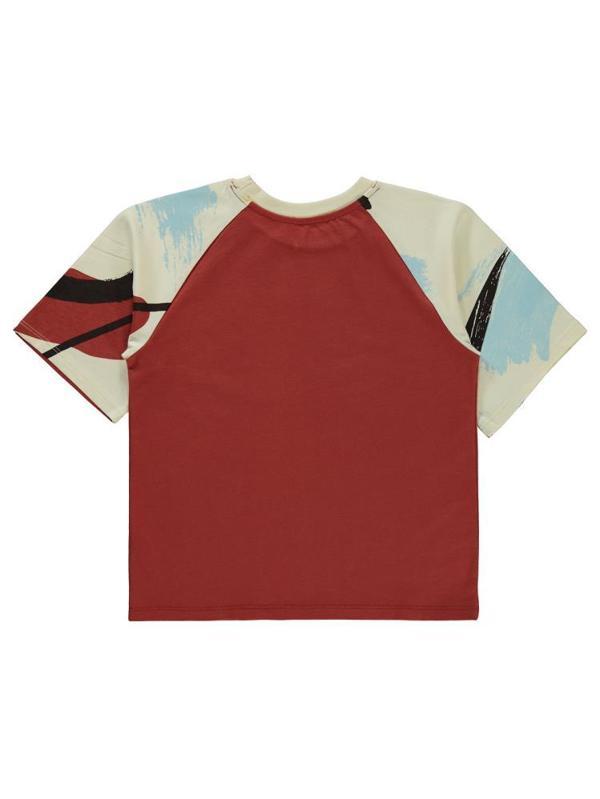 Civil Boys Serbest Fırça Baskılı Reglan Kol 6-9 Yaş Tişört - Turuncu8-9 Yaş - Image 1