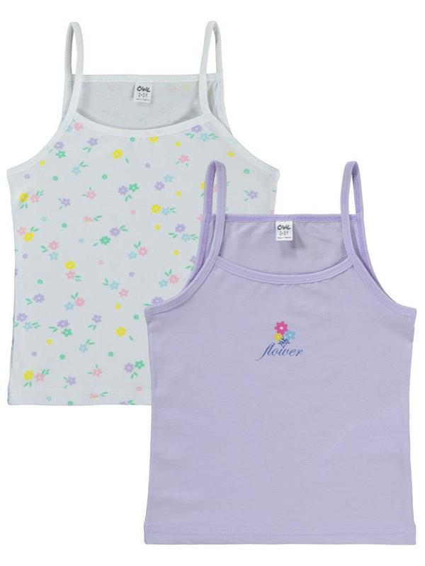 Civil Girls Çiçek 2-10 Yaş 2'li Atlet Set - Standart10-11 Yaş - Image 1