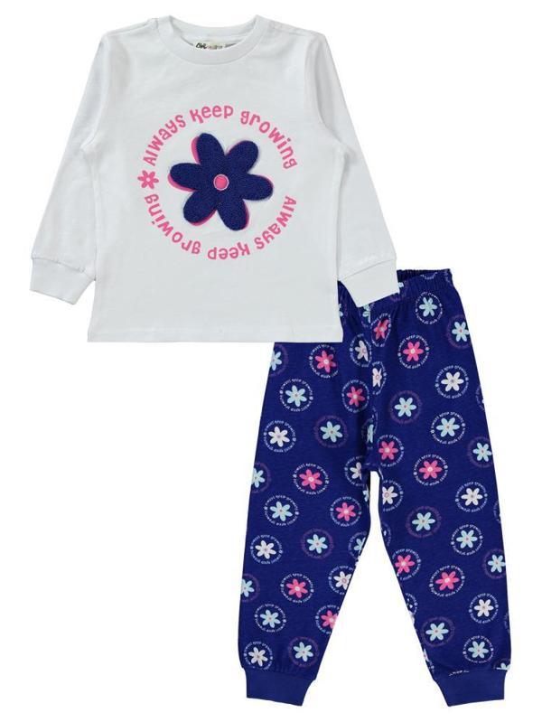 Civil Girls Papatya Desenli 2-5 Yaş Pijama Takımı - Mavi2-3 Yaş - Image 1