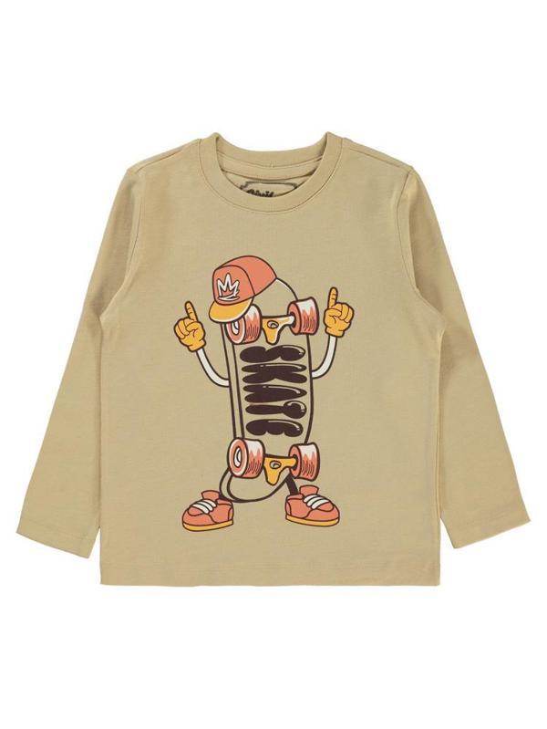 Civil Boys Skate Baskılı 2-5 Yaş Sweatshirt - Bej3-4 Yaş - Image 1