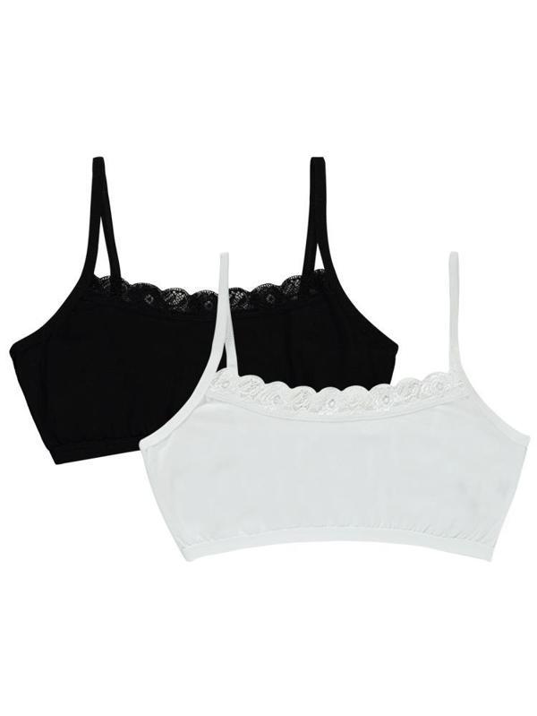 Civil Girls İp Askılı Basic Dantelli 7-13 Yaş 2'li Büstiyer - Standart7-8 Yaş - Image 1