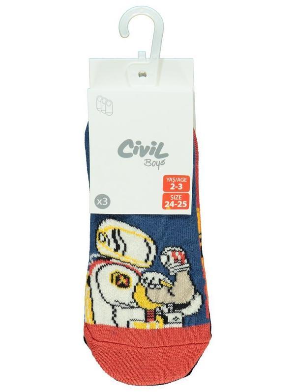 Civil Boys Space 3'lü 2-12 Yaş Erkek Babet Çorap - Standart6-7 Yaş - Image 1