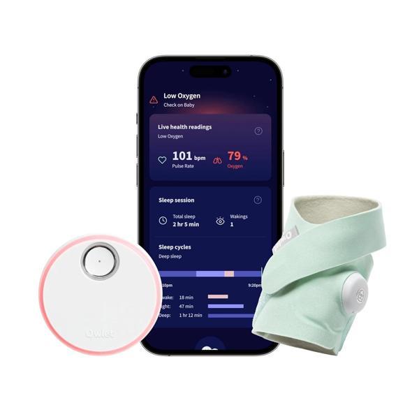 Owlet Dream Çorap - Akıllı Bebek Monitörü - Canlı Nabız, Oksijen Takibi - Nane - Image 1