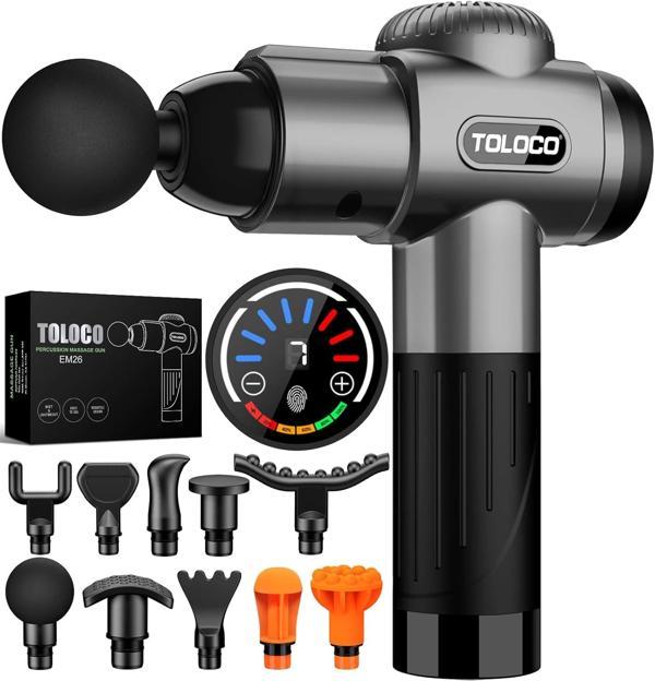 TOLOCO Masaj Aleti, Sporcular İçin Derin Doku Sırf Masajı 10 Başlıklı - Gri - Image 1