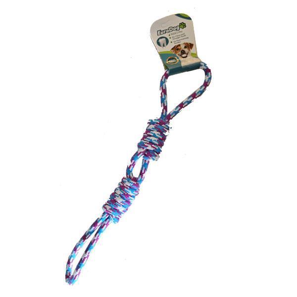 EuroDog Diş İpi İki Burgu Üç Hal.Mor Mavi Bey.30cm - Image 1
