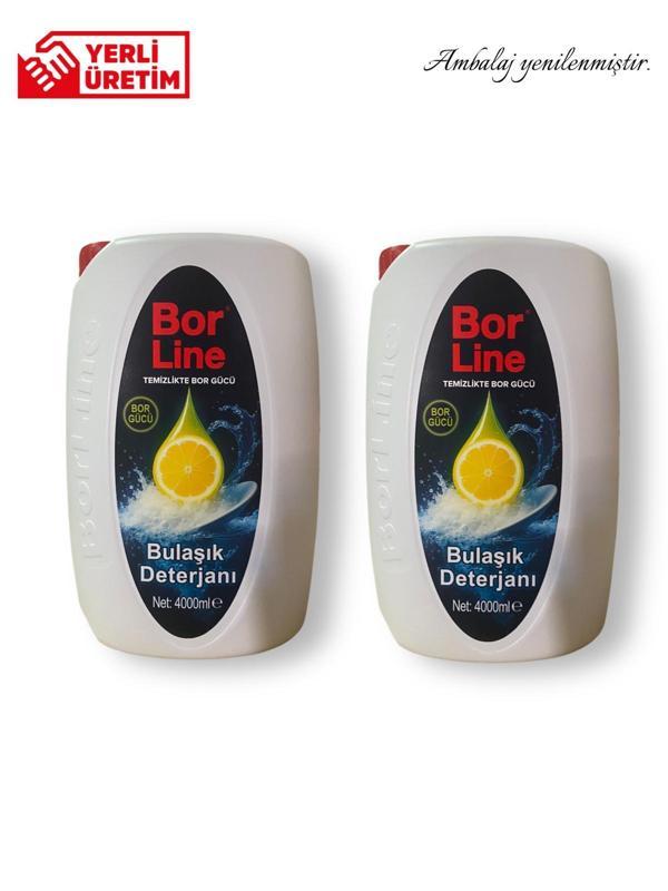 Bor Katkılı Sıvı Bulaşık Deterjanı 4lt Limon Kokulu 2 Adet - Image 1
