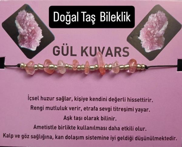 GÜL KUARS DOĞAL TAŞ BİLEKLİK - Image 1