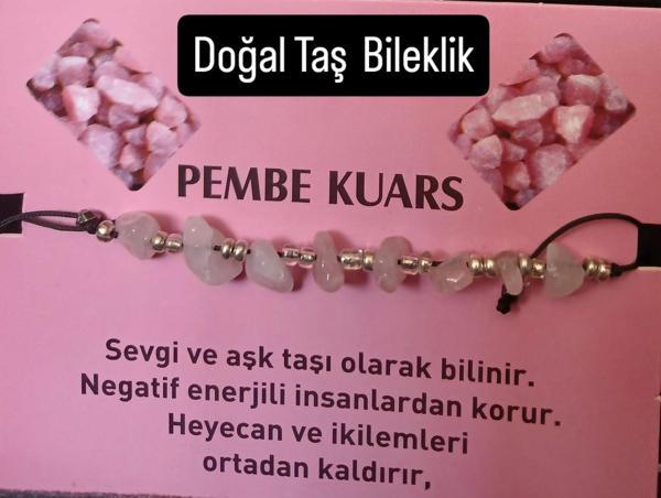 PEMBE KUVARS DOĞAL TAŞ BİLEKLİK - Image 1