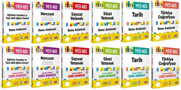Data 2026 MEB-AGS Tüm Dersler Konu + Soru Bankası 12 li Set Data Yayınları - Data Yayınları - Image 1