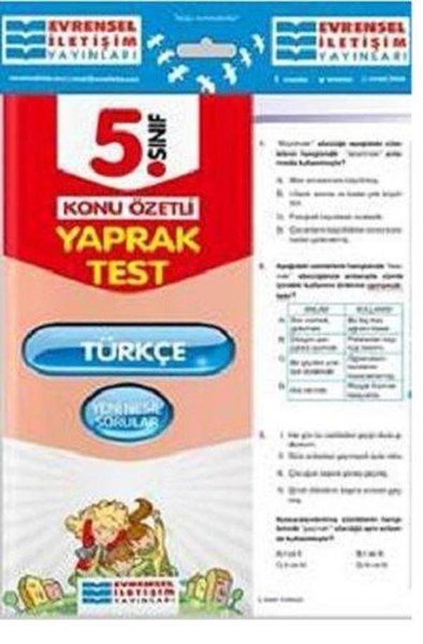 5.Sınıf Türkçe Konu Özetli Yaprak Test - Evrensel İletişim Yayınları - Image 1
