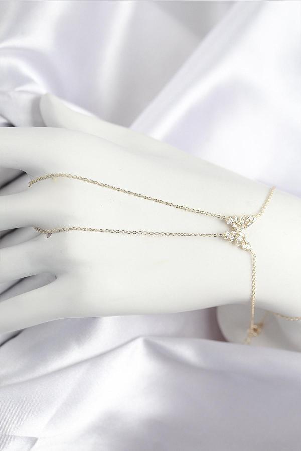 Pirinç Zirkon Taşlı Kelebek Model Gold Renk Şahmeran - Image 1