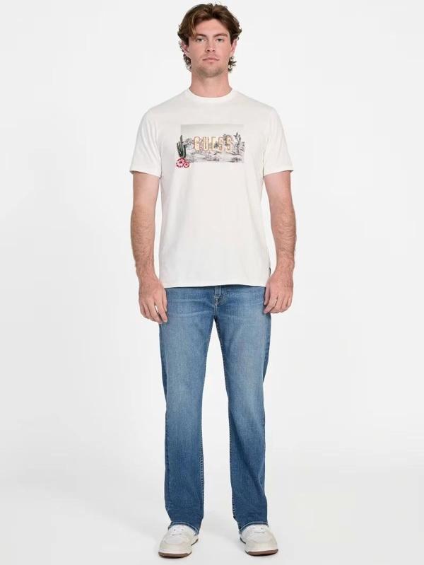 Guess Cactus Erkek Beyaz Regular Fit T-Shirt M5YI45KBW41-G018 - Image 1