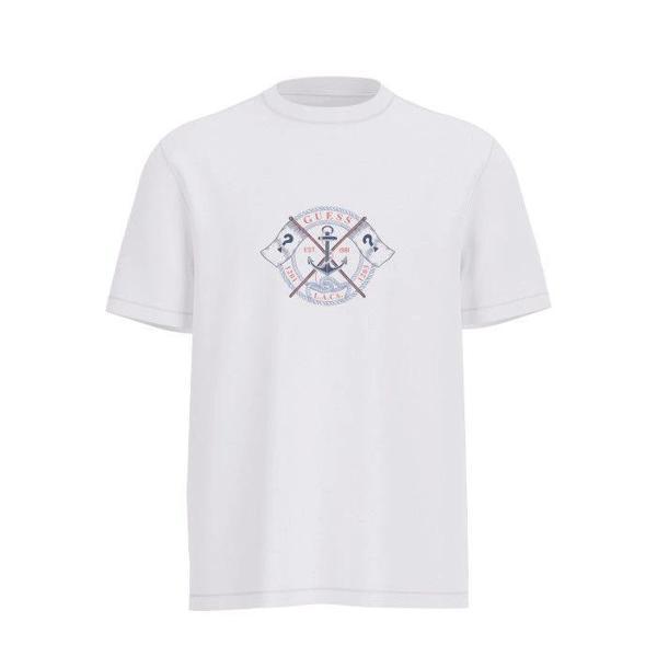 Guess Marina Erkek Beyaz Regular Fit T-Shirt M5YI62K8FQ4-G011 - Image 1