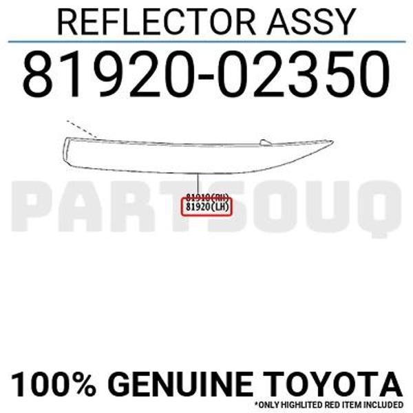 Toyota Corolla- E210- 2019-2024  Arka Tampon Reflektörü Sol (Oem No:8192002350) - Image 1