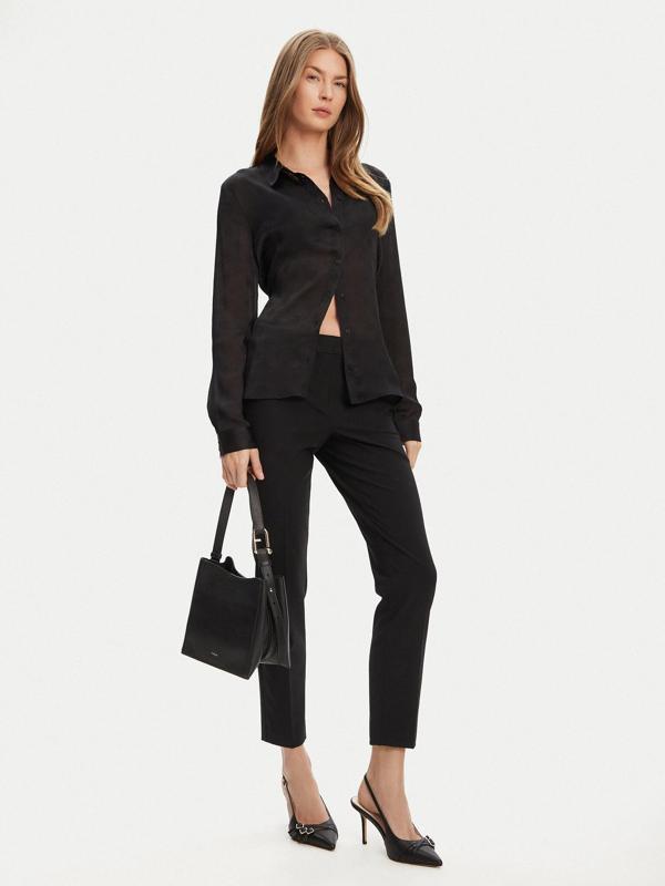Guess Marthe Kadın Siyah Relaxed Fit Gömlek W5YH1AWHCR2-JBLK - Image 1