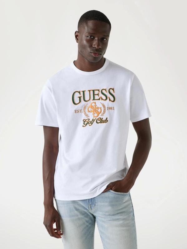 Guess Jersey Erkek Beyaz Regular Fit T-Shirt M5YI22K8FQ4-G011 - Image 1