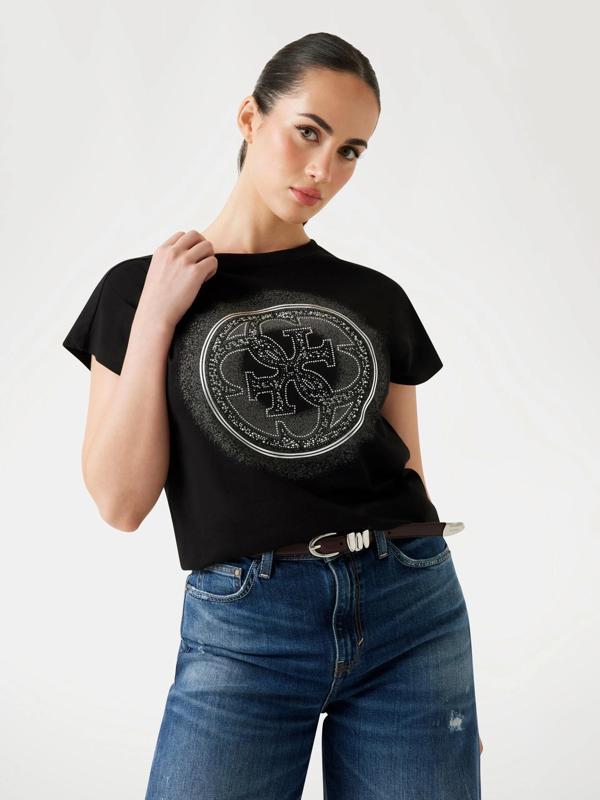 Guess Shaded Kadın Siyah Slim Fit T-Shirt W5YI14I3Z14-JBLK - Image 1