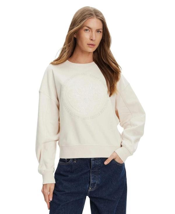 Guess Hotfix Kadın Bej Sweatshirt W5YQ07KB681-G9L9 - Image 1