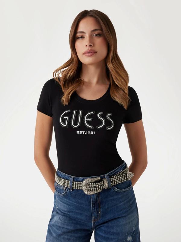 Guess Jersey Kadın Siyah Slim Fit T-Shirt W5YI05J1314-JBLK - Image 1
