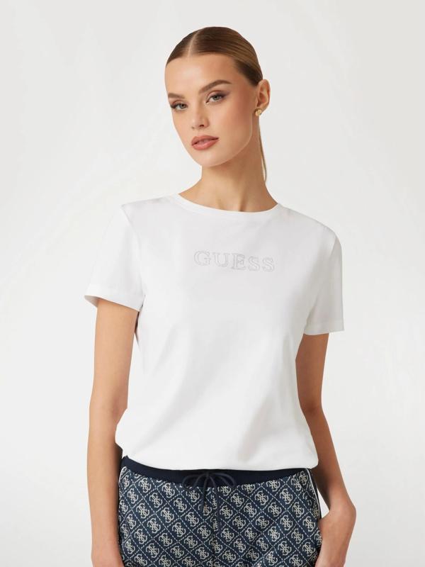 Guess Briana Kadın Beyaz Aktif Regular Fit T-Shirt V3BI11J1314-G011 - Image 1