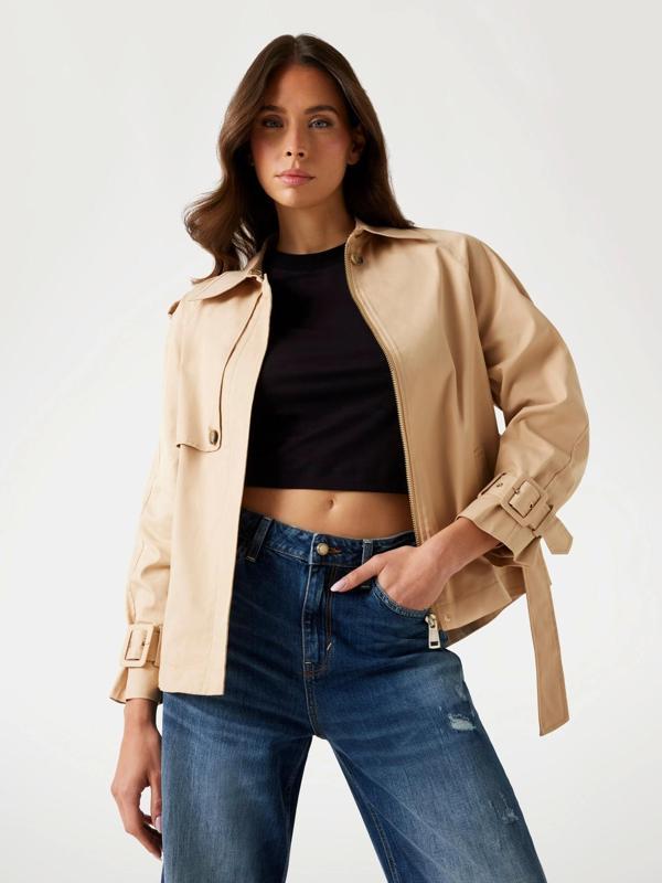 Guess Raphaelle Kadın Krem Trençkot W5YL01WHDF1-A11T - Image 1