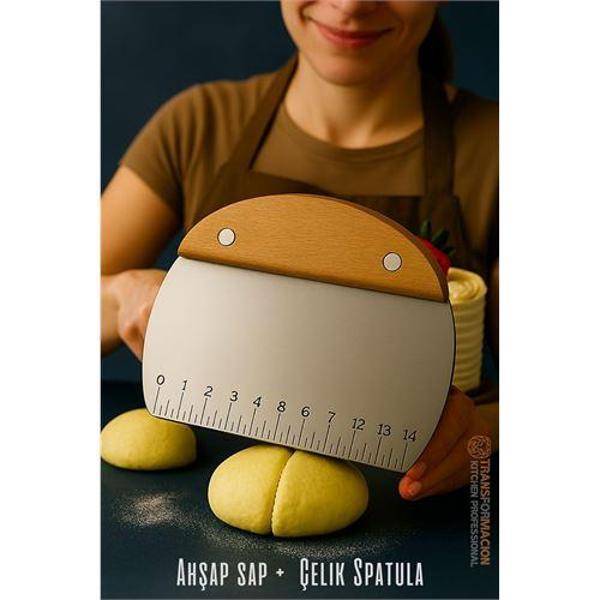 Pasta Spatulası - Profesyonel Hamur Sıyırıcı - Ölçü Cetvelli Pasta Hamur Spatulası - Image 1