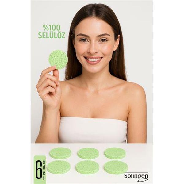  Makyaj Temizlik Pedi Cilt Temizlik Süngeri Doğal Selülöz 6 ADET 711912 - Image 1