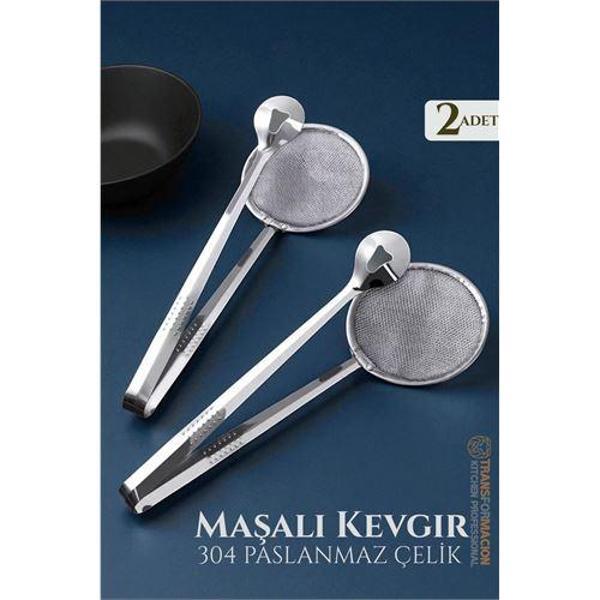 Maşalı Kevgir - Kızartma Maşası - Kızartma Süzgeci Multi 2 ADET - Image 1