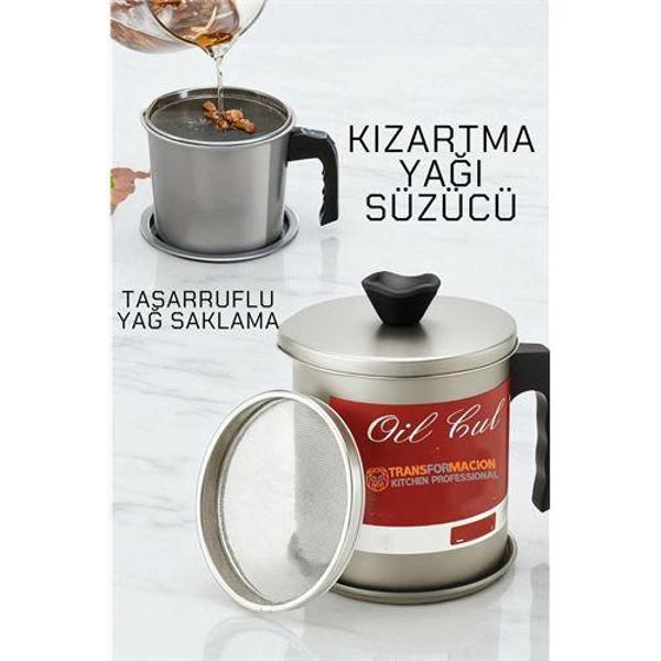 Kızartma Yağı Süzücü - Yağ Saklama Kabı - Tasarruflu Yağ Ayırıcı - Image 1