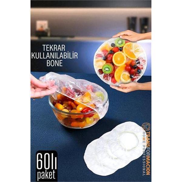 Esnek Kase Bonesi – 60 Adet, 25 cm’e Kadar Uyumlu, Tekrar Kullanılabilir Tabak Bone - Image 1