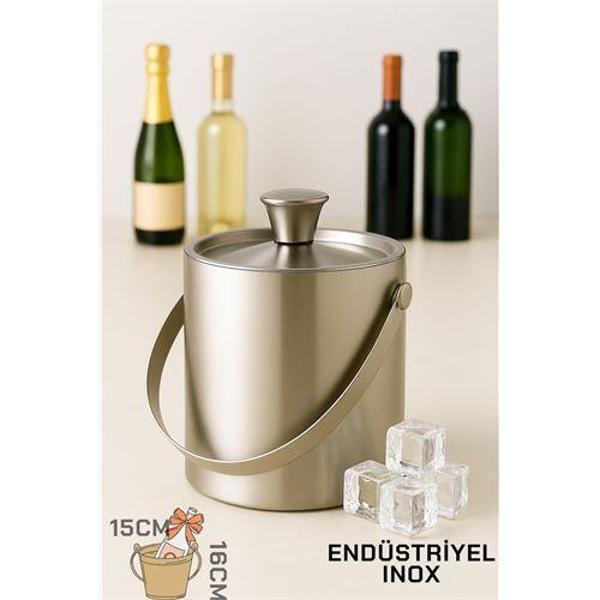 Buz Kovası Çift Cidarlı Yalıtımlı Endüstriyel Inox Şampanya Şarap Bira Soğutucu BIG - Image 1