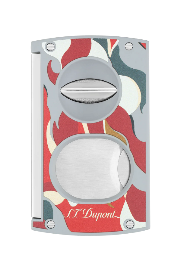 S.T. Dupont Camo Kamuflaj Desenli Kırmızı Düz & V Puro Makası Kesici 3451R - Image 1