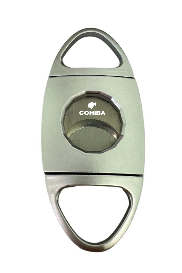 Cohiba Gümüş Desenli Metal Puro Makası Kesici - Image 1
