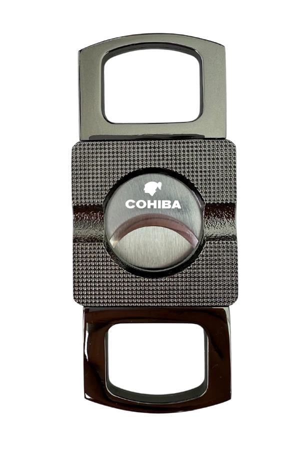 Cohiba Gunmetal Düz Çizgi Detaylı Metal Puro Makası Kesici - Image 1