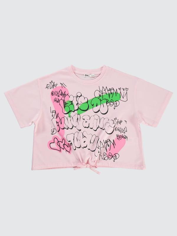 Civil Girls Funny Thing Baskılı 10-13 Yaş Tişört - Pembe13-14 Yaş - Image 1