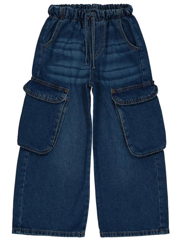 Civil Girls Büyük Cepli  10-13 Yaş Pantolon - Mavi12-13 Yaş - Image 1