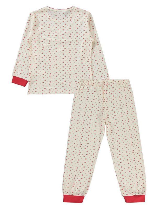 Civil Girls Çilek Baskılı 10-13 Yaş Pijama Takımı - Ekru11-12 Yaş - Image 1