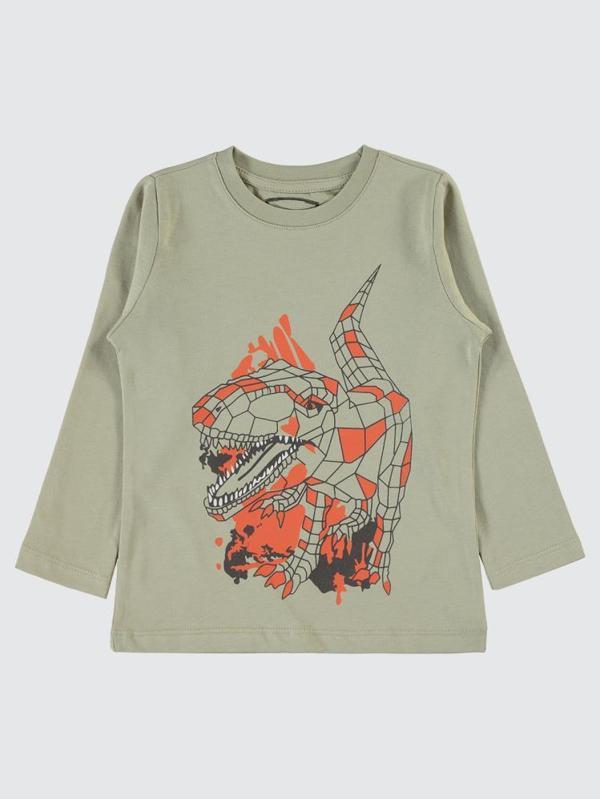 Civil Boys Geometrik Dino Baskılı 2-5 Yaş Sweatshirt - Gri2-3 Yaş - Image 1