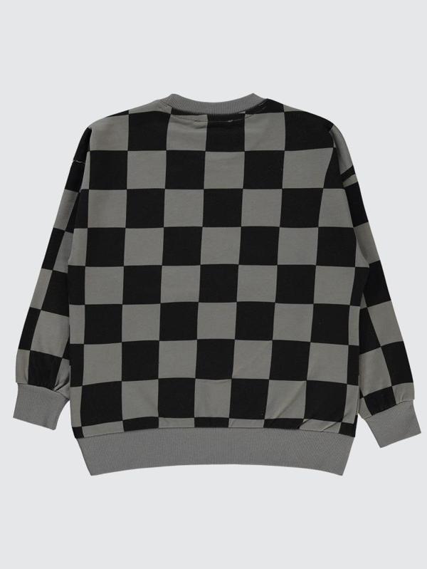 Civil Boys Renkli Dama Empirme Racer Baskılı 6-9 Yaş Sweatshirt - Gri9-10 Yaş - Image 1